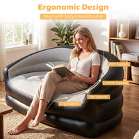 Inflatable Loveseat Couch, Portable & Foldable 2-Seater Air Sofa for Adults