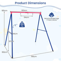 Metal Swing Stand, Steel A-Frame Hammock Frame, Extra Large Heavy Duty, Only The Frame