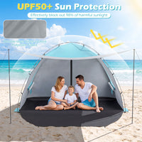 Beach Tent Sun Shelter with Canopy and Extended Floor