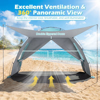Beach Tent Sun Shelter with Canopy and Extended Floor