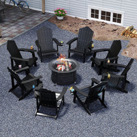 All-Weather Adirondack Chair with Cup Holder for Patio