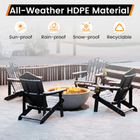 All-Weather Adirondack Chair with Cup Holder for Patio