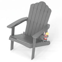 All-Weather Adirondack Chair with Cup Holder for Patio