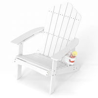 All-Weather Adirondack Chair with Cup Holder for Patio