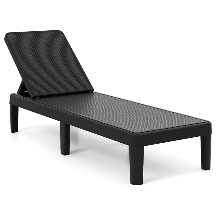 3-Position Reclining Chair with Waterproof Rattan Textured PP Surface
