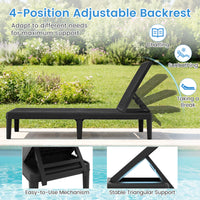 3-Position Reclining Chair with Waterproof Rattan Textured PP Surface