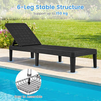 3-Position Reclining Chair with Waterproof Rattan Textured PP Surface