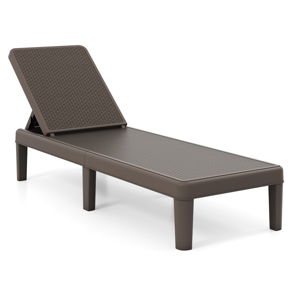 3-Position Reclining Chair with Waterproof Rattan Textured PP Surface