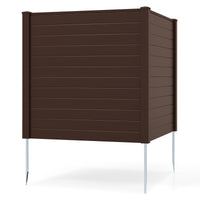 2 Panels 123cm x 123cm PP Privacy Fence Screen with Galvanized Ground Stakes