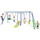 7-in-1 Outdoor Swing Set with Ground Stakes for Garden/Backyard/Park