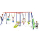 7-in-1 Outdoor Swing Set with Ground Stakes for Garden/Backyard/Park