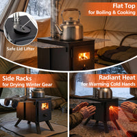 Portable Camping Stove with Spark Arrestor for Winter Heating Cooking