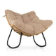 Outdoor Papasan Rocking Chair, Oversized PE Wicker Patio Egg Chair