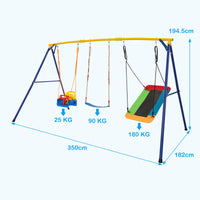 300 KG Indoor & Outdoor Swing Set, Heavy Duty Carbon Steel Swing Frame w/ 1 Belt Swing