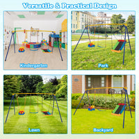 300 KG Indoor & Outdoor Swing Set, Heavy Duty Carbon Steel Swing Frame w/ 1 Belt Swing