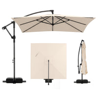 2.8M Patio Umbrella with Weighted Base Sandbags and Push Button Tilt for Garden