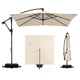 2.8M Patio Umbrella with Weighted Base Sandbags and Push Button Tilt for Garden