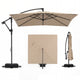 2.8M Patio Umbrella with Weighted Base Sandbags and Push Button Tilt for Garden