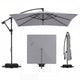 2.8M Patio Umbrella with Weighted Base Sandbags and Push Button Tilt for Garden