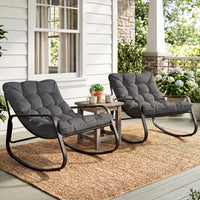 Large Outdoor Lounge Chair Rocking with Thick Cushion for Garden