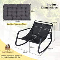 Large Outdoor Lounge Chair Rocking with Thick Cushion for Garden