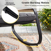 Large Outdoor Lounge Chair Rocking with Thick Cushion for Garden