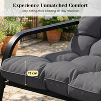Large Outdoor Lounge Chair Rocking with Thick Cushion for Garden
