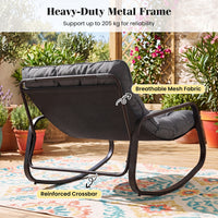 Large Outdoor Lounge Chair Rocking with Thick Cushion for Garden