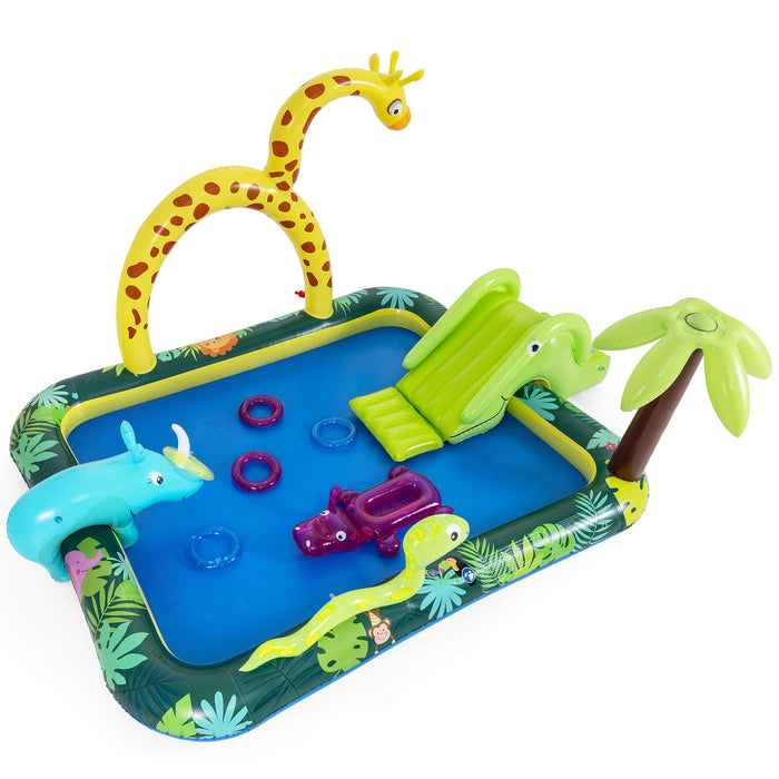 Inflatable Play Center, Jungle Animal Spray Pool
