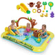 Inflatable Play Center, Animal Spray Pool with Slide, Arch-shaped Sprinkle