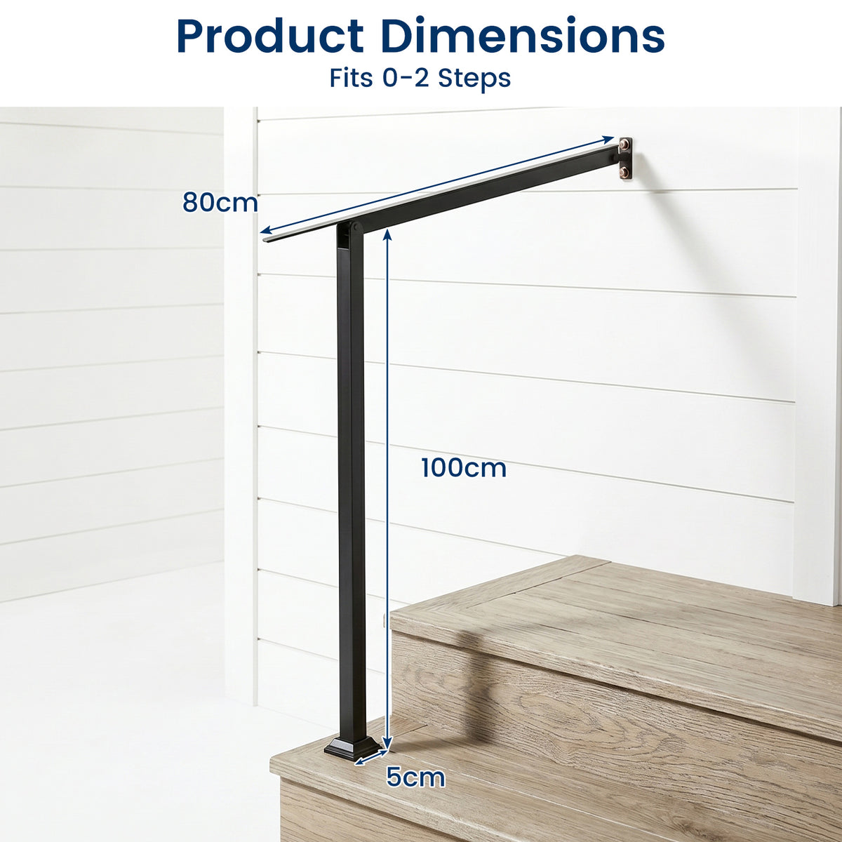 Wall Mount Adjustable Galvanized Steel Handrail for Outdoor Steps