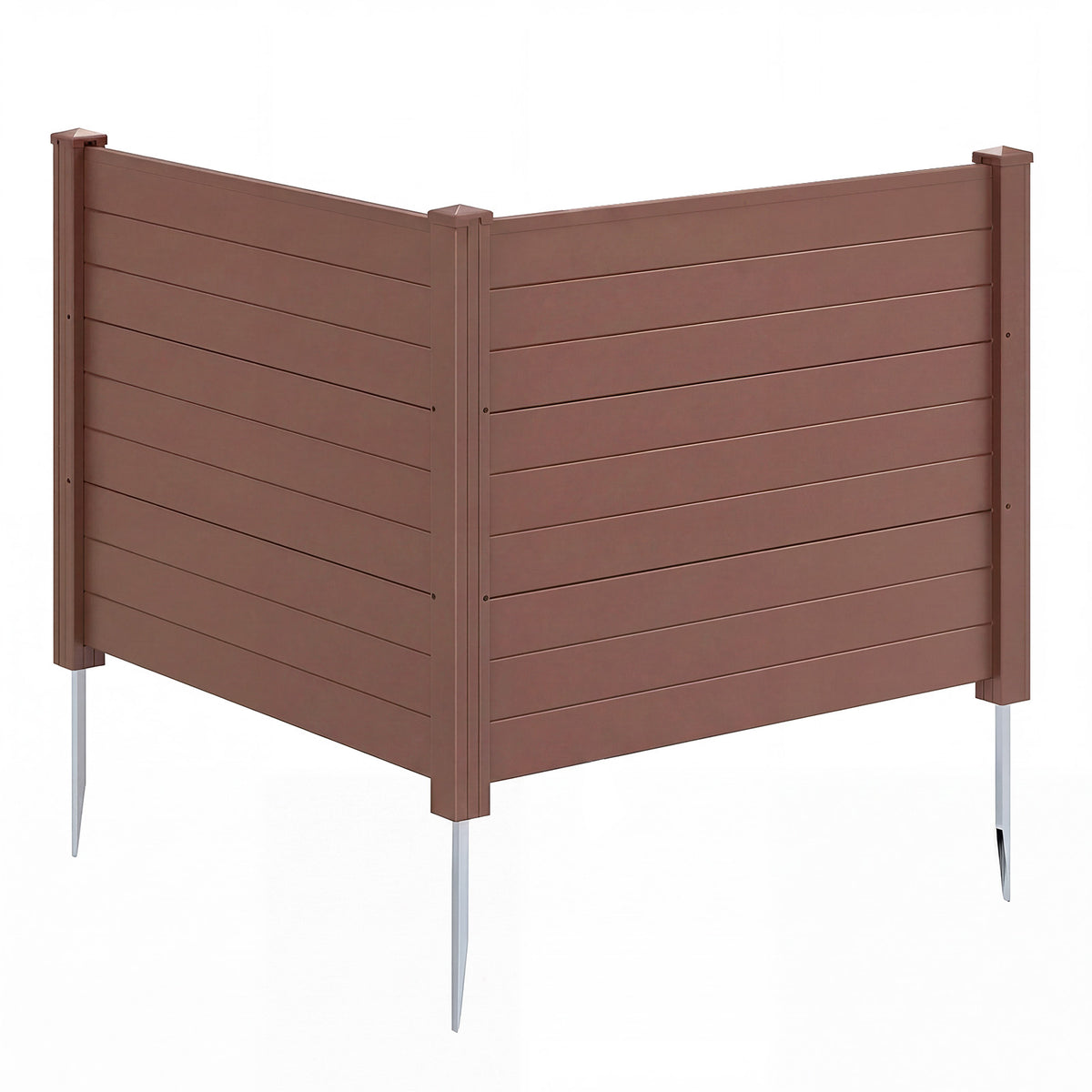 122 x 95 cm Air Conditioner Fence 2 Panels with Metal Stakes No Dig Enclosure