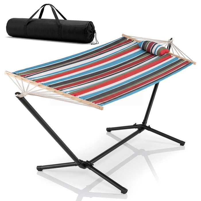 Portable Hammock with Stand, Outdoor Hammock with Space-saving Metal Frame