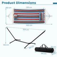 Portable Hammock with Stand, Outdoor Hammock with Space-saving Metal Frame