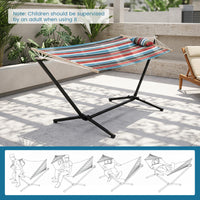 Portable Hammock with Stand, Outdoor Hammock with Space-saving Metal Frame