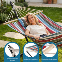 Portable Hammock with Stand, Outdoor Hammock with Space-saving Metal Frame
