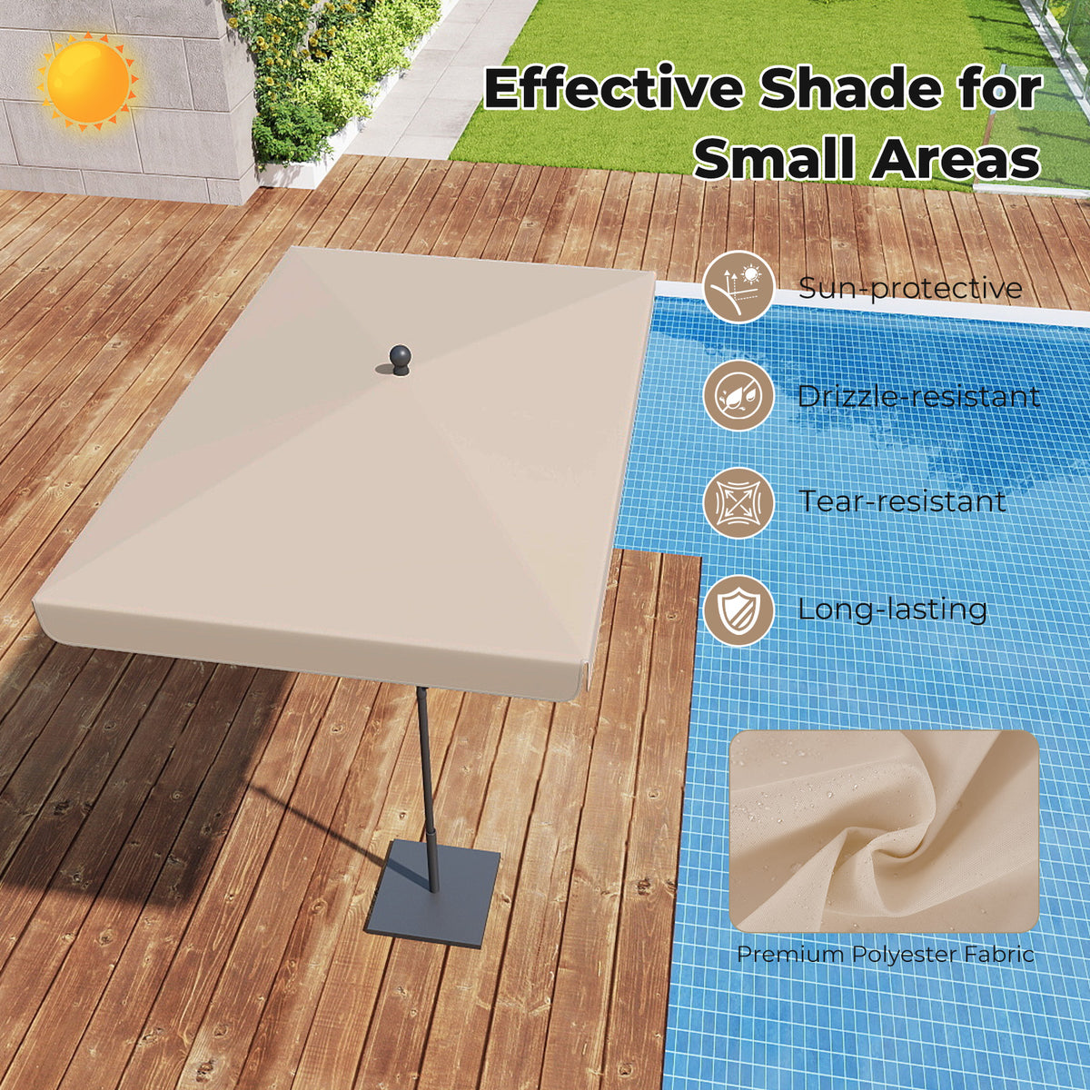 2 x 1.3m Rectangular Outdoor Balcony Umbrella