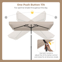2 x 1.3m Rectangular Outdoor Balcony Umbrella