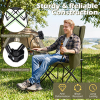2-in-1 Camping Chair with Detachable Footrest and 3-Level Backrest