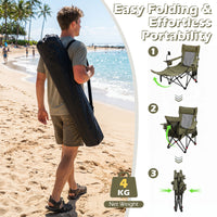 2-in-1 Camping Chair with Detachable Footrest and 3-Level Backrest