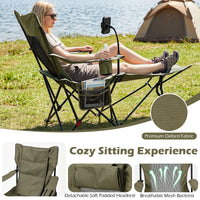 2-in-1 Camping Chair with Detachable Footrest and 3-Level Backrest