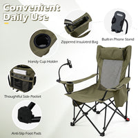 2-in-1 Camping Chair with Detachable Footrest and 3-Level Backrest