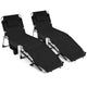 Outdoor Folding Chaise Lounge Chair, 5-position Lounge Chair with Adjustable Footrest