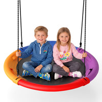 100/120 cm Tree Swing, Saucer Flying Swing with Soft Headrest, Built-in Handles and Adjustable Hanging Straps
