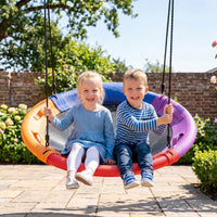 100/120 cm Tree Swing, Saucer Flying Swing with Soft Headrest, Built-in Handles and Adjustable Hanging Straps