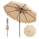 2.7M Patio Umbrella with Push Button Tilt Crank and 8 Metal Ribs