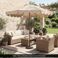 2.7M Patio Umbrella with Push Button Tilt Crank and 8 Metal Ribs