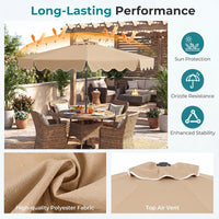 2.7M Patio Umbrella with Push Button Tilt Crank and 8 Metal Ribs