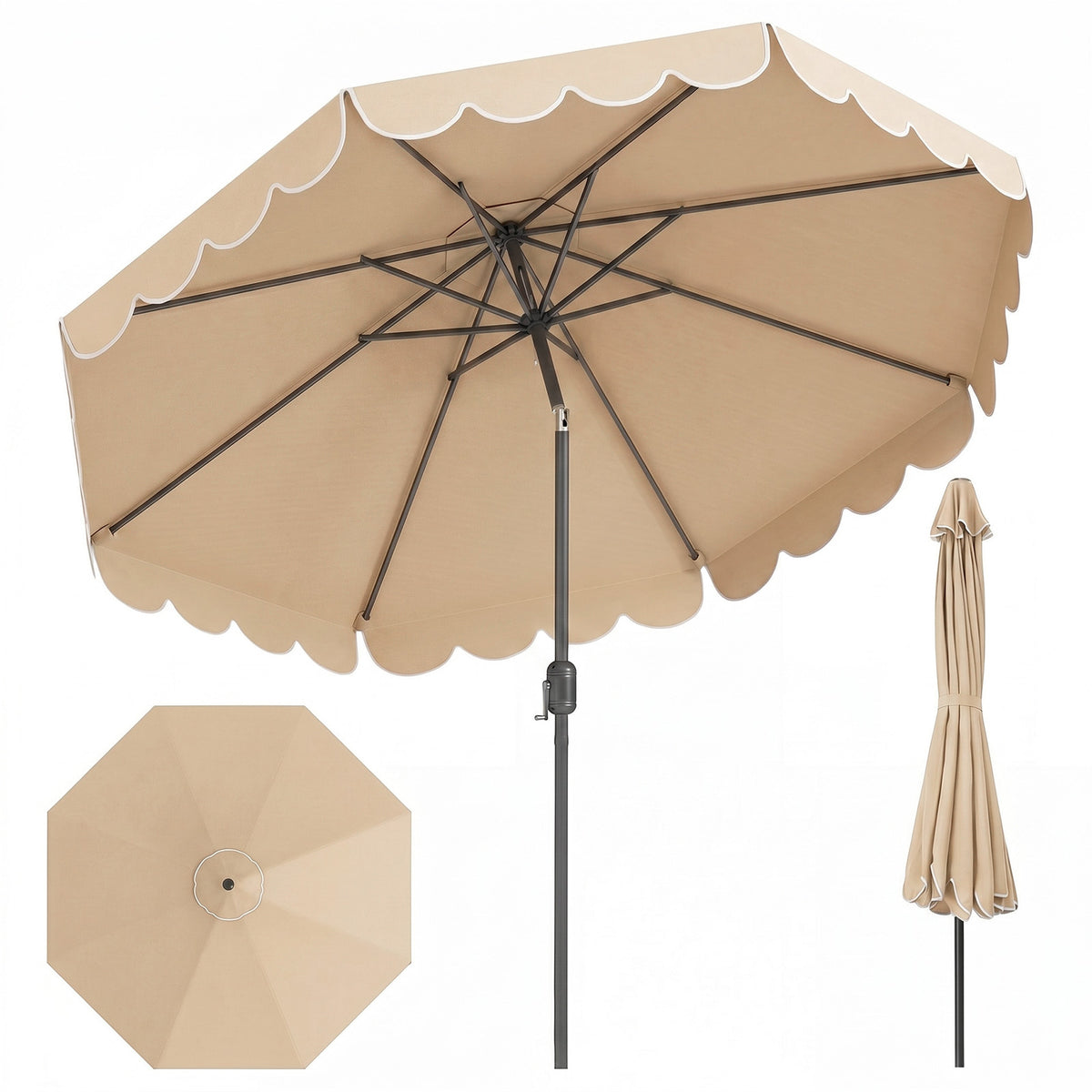 3M Patio Umbrella with Push Button Tilt and Crank