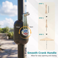 3M Patio Umbrella with Push Button Tilt and Crank